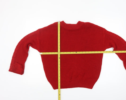 Womens UK Size 8 Stradivarius Red Pullover Jumper