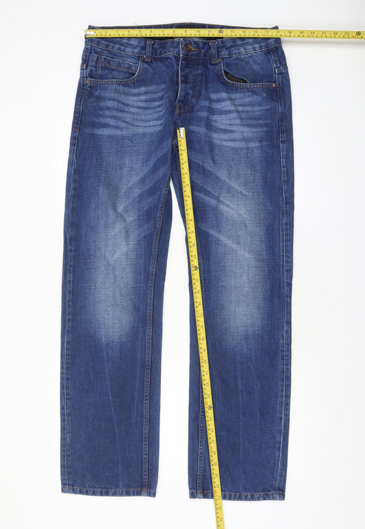 Mens UK Size 34R Remus Uomo Regular Fit Straight Blue Jeans