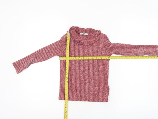 Girls UK Size 7 Years C&A Pink Pullover T-Shirt