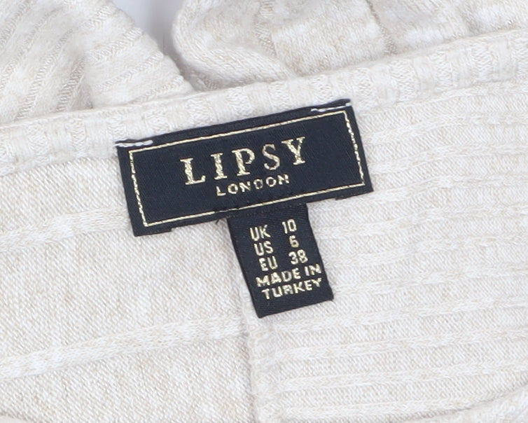 Womens UK Size 10 Lipsy Beige Pullover Jumper