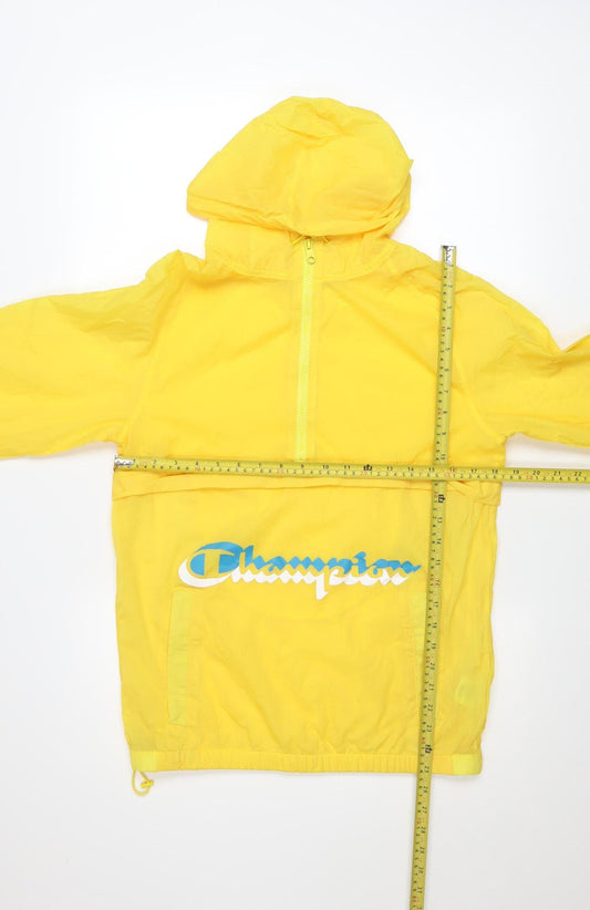 Champion Men’s Yellow Hooded Windbreaker Jacket Small