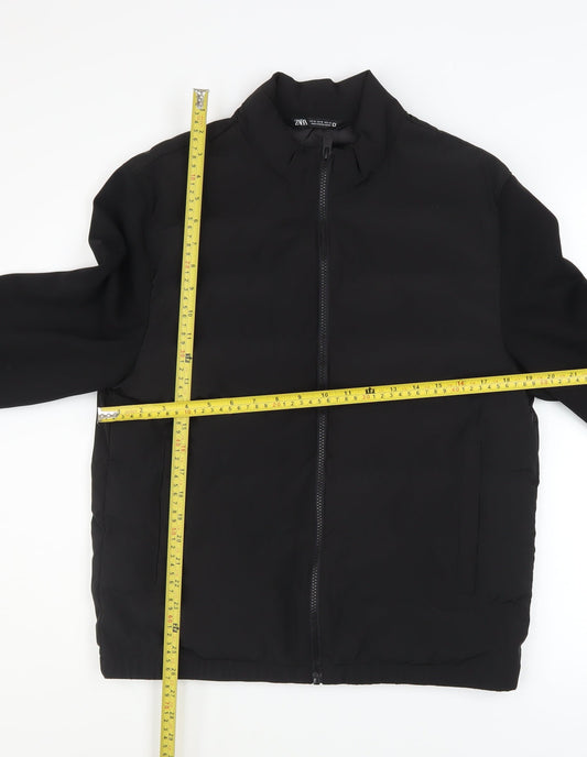Zara Men Black M Basic Full Zip Padded Jacket