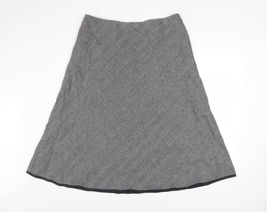 Marks and Spencer Women Grey Wool Blend A-Line Tweed Skirt UK 16