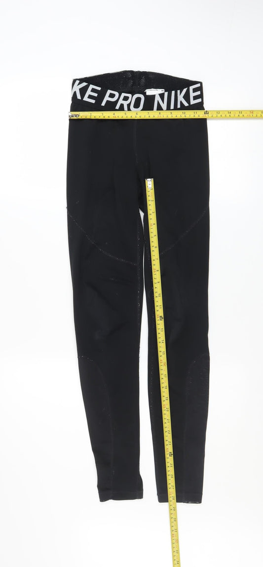 Womens UK Size S Nike Slim Fit Leggings Black Leggings