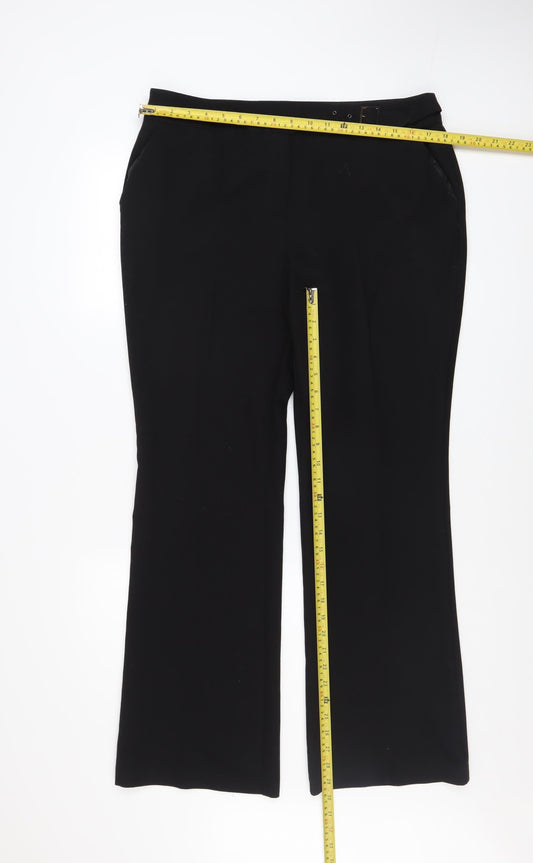 Womens UK Size 14 NEXT Regular Fit Dress Pants Black Trousers