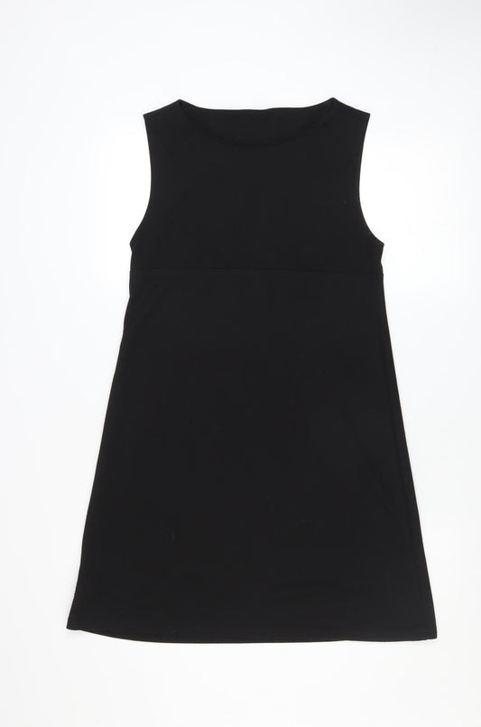 Marks and Spencer Women Black Size 12 Shift Knee Length Dress