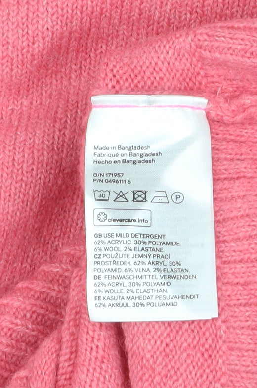 Womens UK Size XS H&M Pink Pullover Jumper
