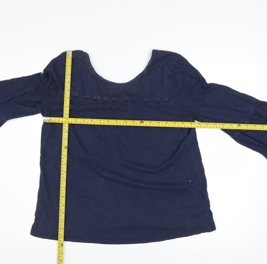 Womens UK Size 14 Fat Face Blue Tunic Blouse