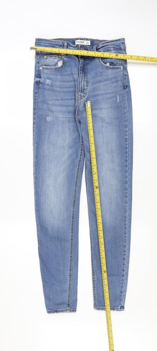 Womens UK Size 8 Pull&Bear Regular Fit Mom Blue Jeans
