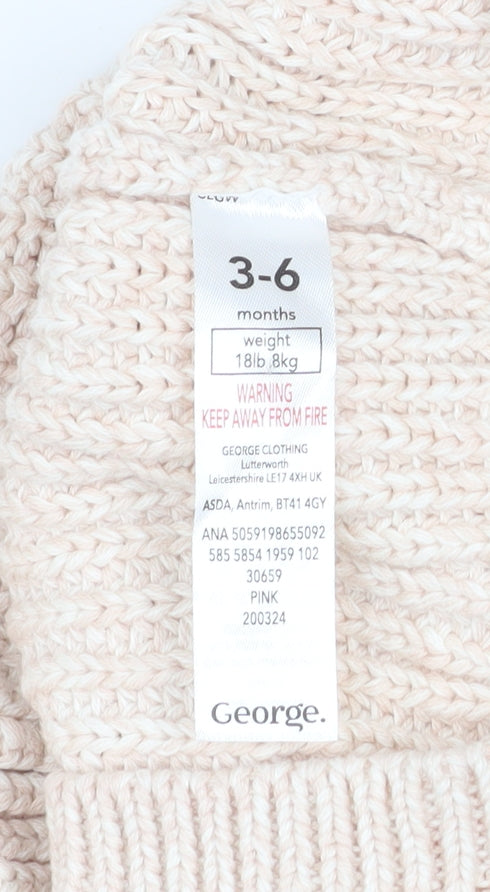 Additional view of George unisex baby pink knit love jumper 3-6 months cotton pullover