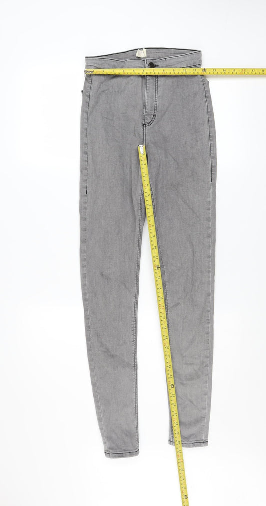 Topshop Women’s Grey Skinny Stretch Jeans Size 10 Regular Fit