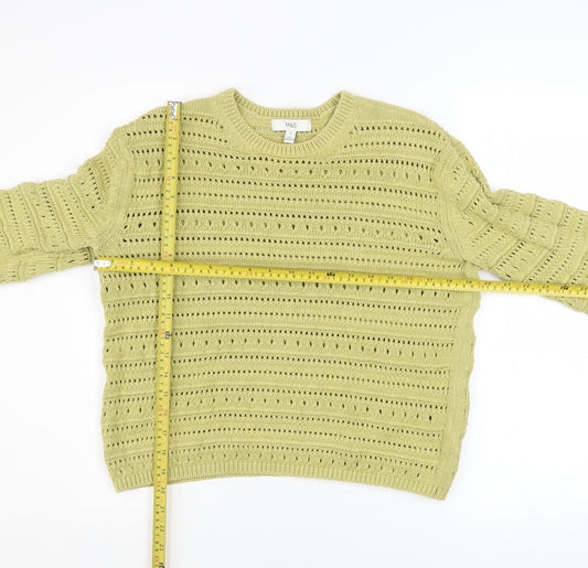 Womens UK Size M Marks and Spencer Green Pullover Jumper