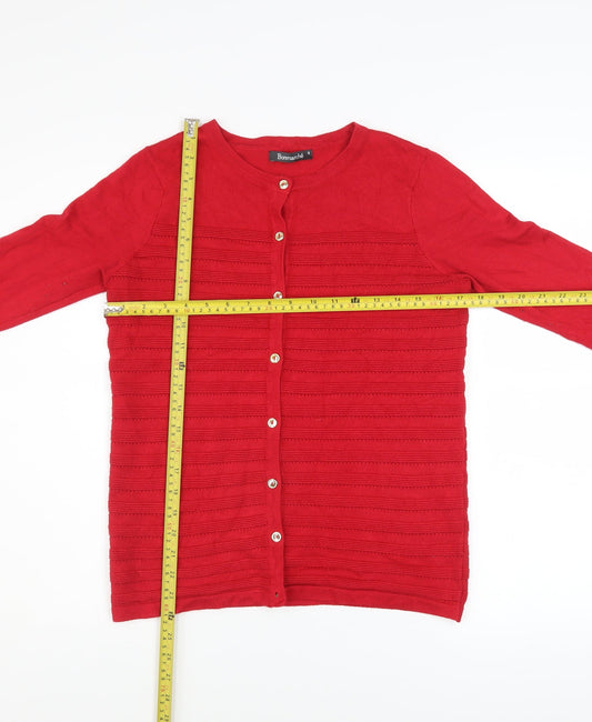 Womens UK Size S Bonmarché Red Cardigan Jumper