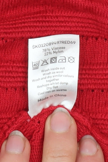 Womens UK Size S Bonmarché Red Cardigan Jumper