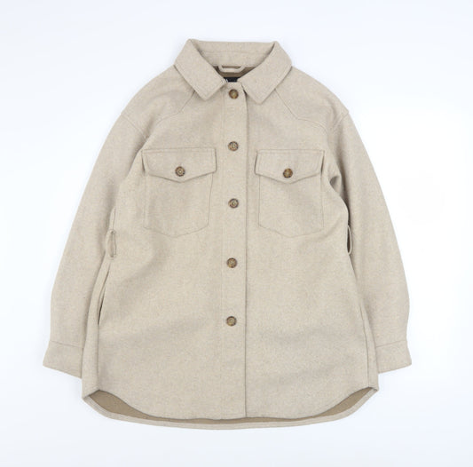 Womens UK Size 12 Zara Beige Shacket