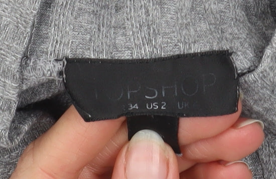 Womens UK Size 6 Topshop Grey Pullover Jumper