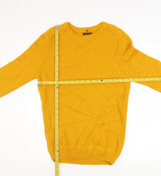Mens UK Size M Zara Man Yellow Pullover Jumper