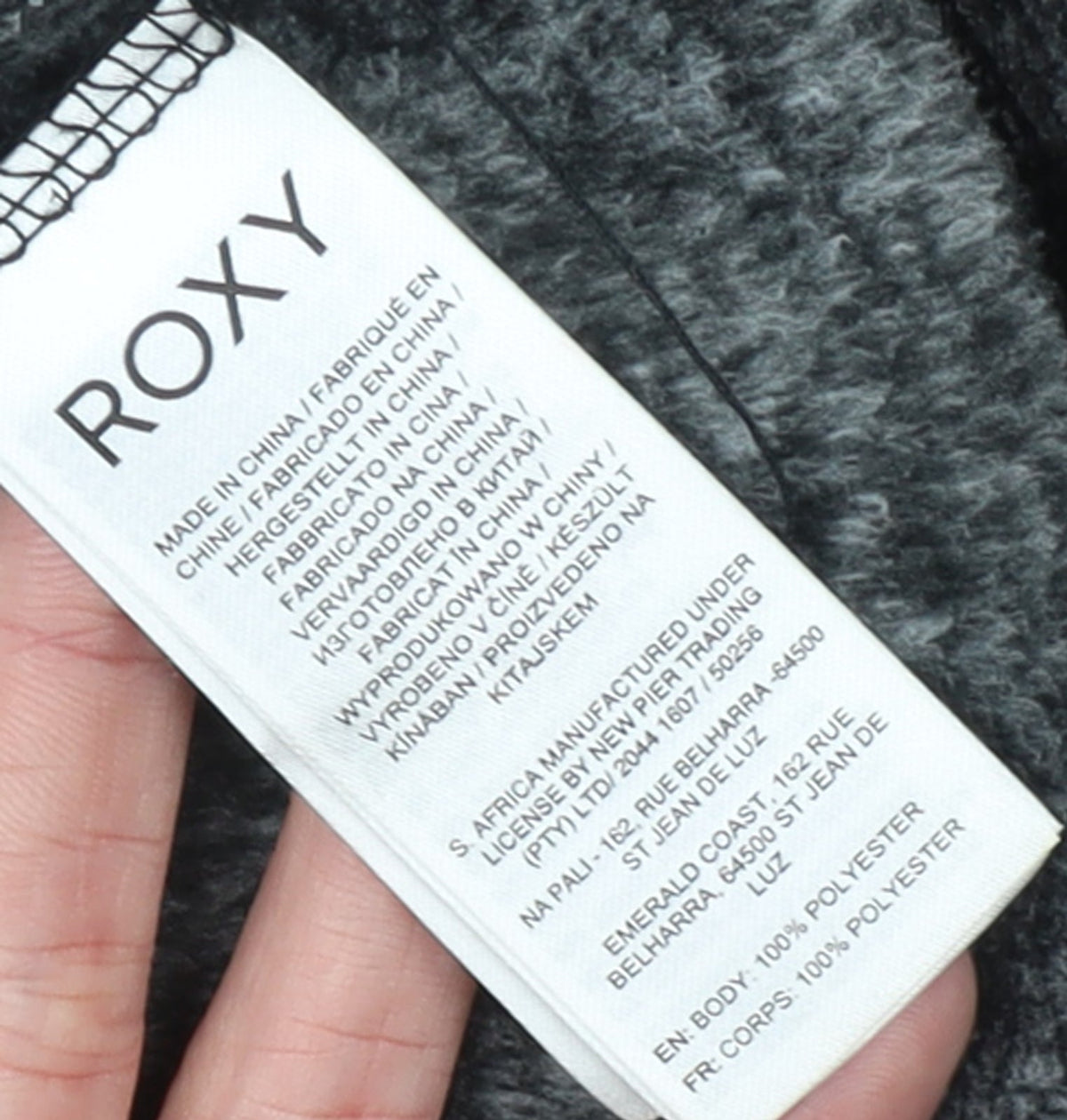 Womens UK Size S ROXY Grey Full Zip Hoodie