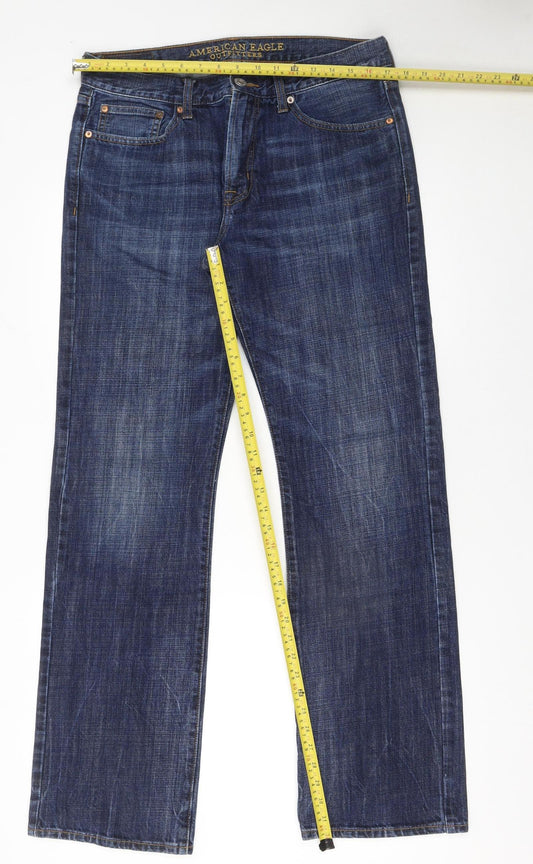 Mens UK Size M American Eagle Outfitters Regular Fit Straight Blue Jeans
