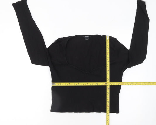 Womens UK Size L Monki Black Cropped T-Shirt