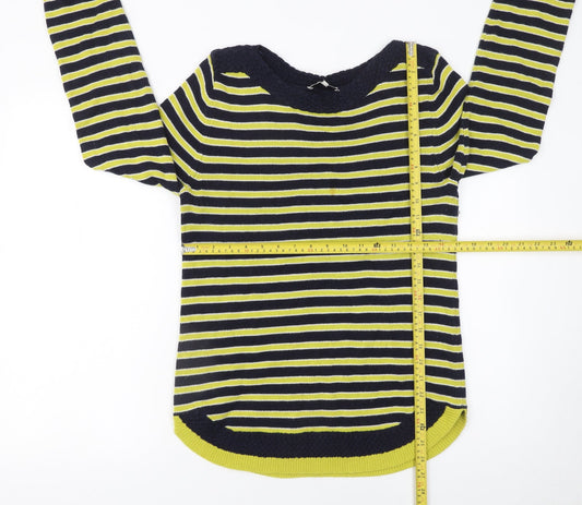 EAST Womens Multicoloured Striped Cotton Pullover Jumper M
