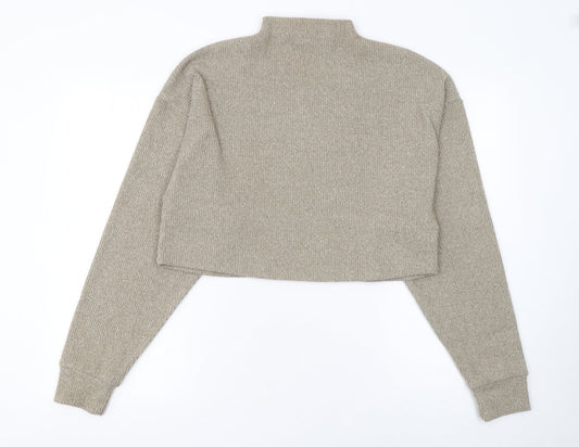 Womens UK Size 12 Bershka Beige Pullover Jumper
