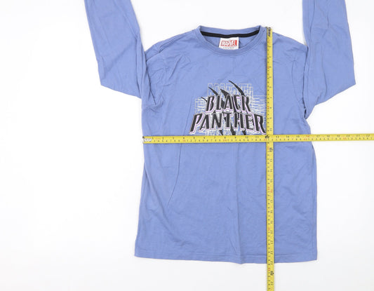 Marvel Boys Blue Long Sleeve Black Panther T-Shirt 11-12 Years Cotton