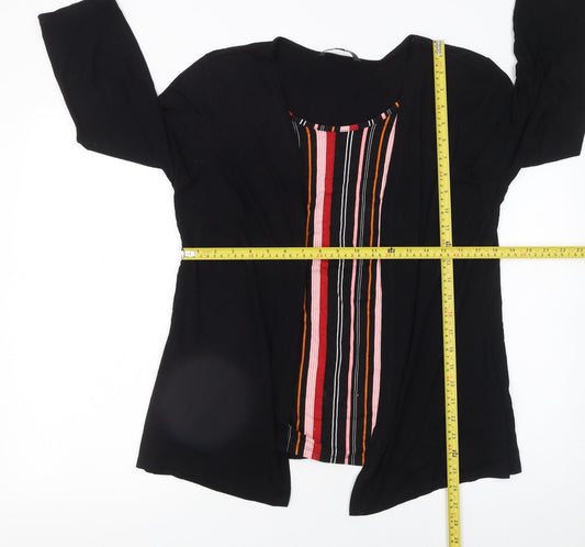 Womens UK Size 16 Bonmarché Black Tunic Blouse