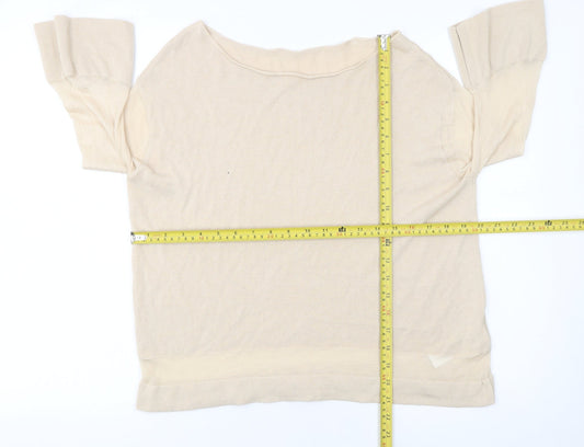Womens UK Size M Hobbs Beige Pullover Jumper