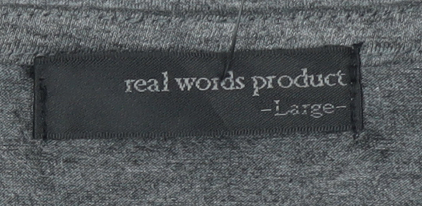Mens UK Size L real words product Grey Cardigan Jumper