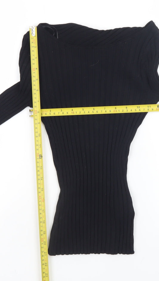 Womens UK Size XS H&M Black Basic Blouse
