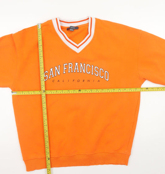 Mens UK Size XS Primark Orange Pullover Sweatshirt