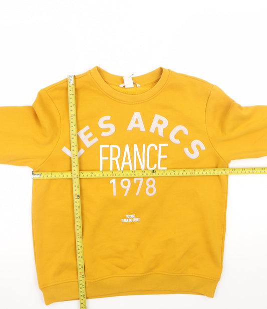 Womens UK Size S H&M Yellow Pullover Sweatshirt