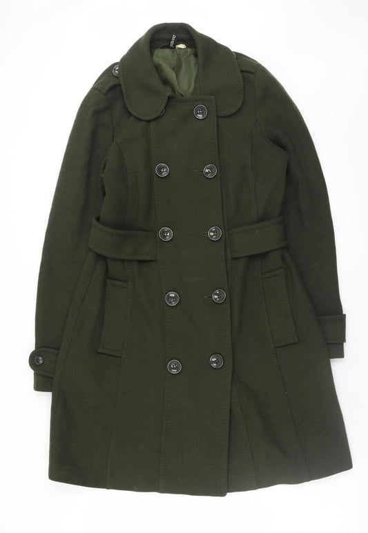 Womens UK Size 12 H&M Green Pea Coat