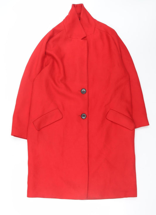 Womens UK Size 12 Zara Red Overcoat