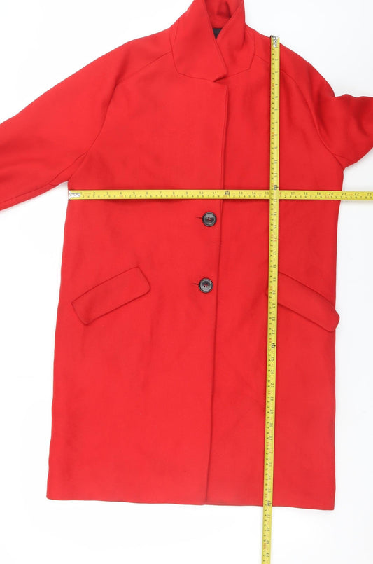Womens UK Size 12 Zara Red Overcoat