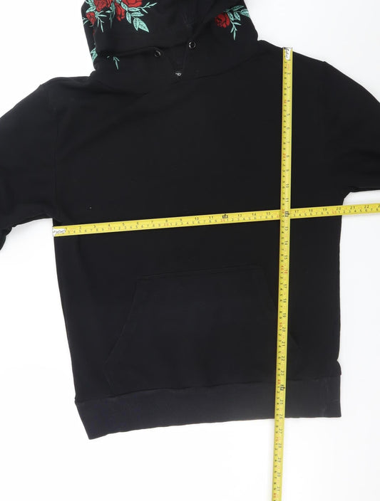 Womens UK Size M Boohoo Black Pullover Hoodie