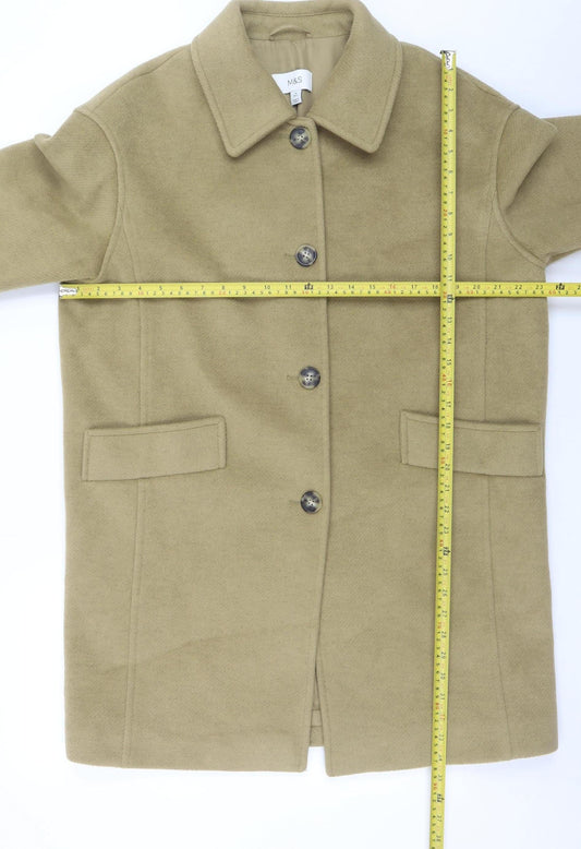Womens UK Size 14 Marks and Spencer Beige Overcoat