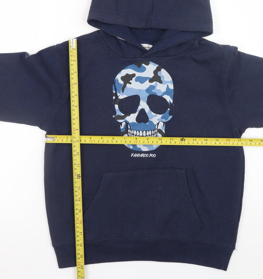 Boys UK Size 9-10 Years Kangaroo Poo Blue Pullover Hoodie