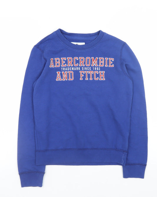 Additional front view of Abercrombie & Fitch boys’ blue 9-10 years pullover fleece sweatshirt