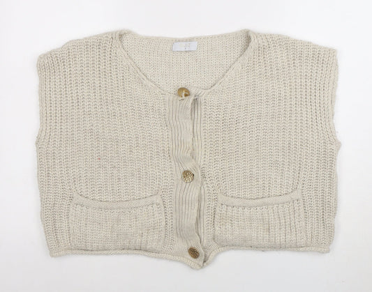 Womens UK Size S Quiz Beige Cardigan Jumper