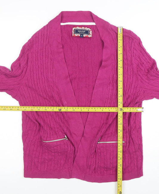 Womens UK Size 16 Maine New England Pink Cardigan Jumper