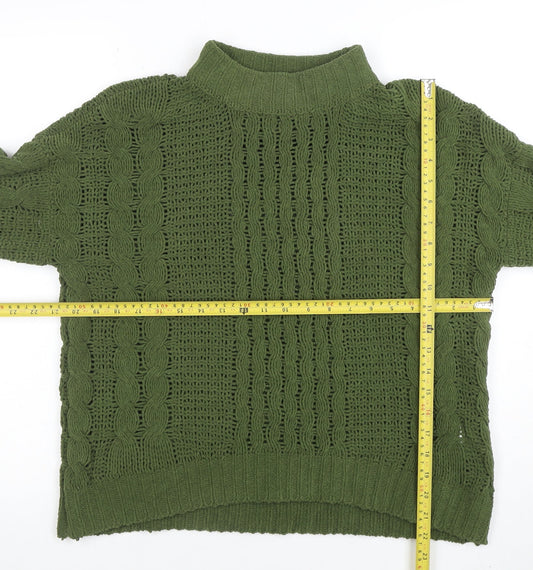 Womens UK Size S Natural Green Pullover Jumper