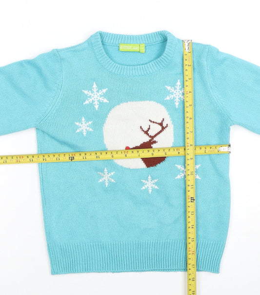 Girls UK Size 7-8 Years Avenue Kids Blue Pullover Jumper