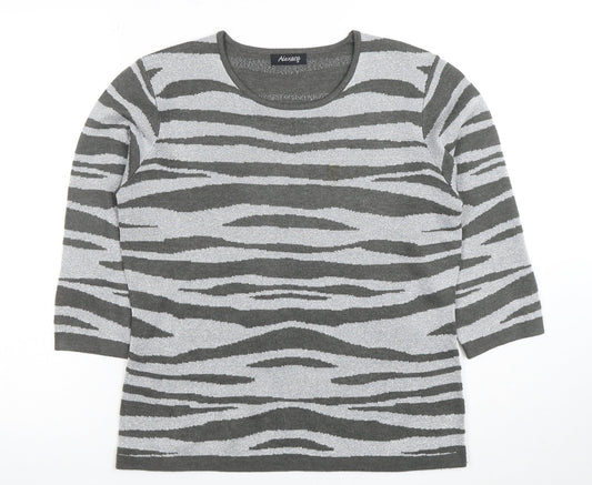 Womens UK Size M Alexara Grey Basic T-Shirt