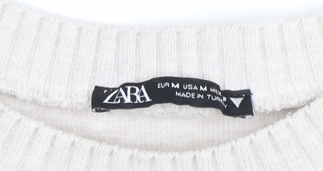 Womens UK Size 12 Zara Beige Pullover Jumper