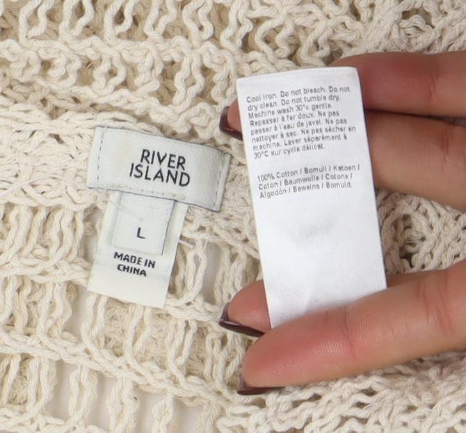 Womens UK Size L River Island Beige Vest Jumper