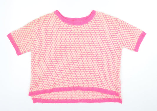 Womens UK Size 10 ASOS Pink Cropped T-Shirt