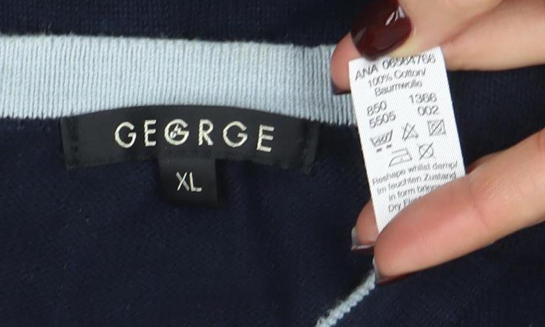 Mens UK Size XL George Blue Pullover Jumper