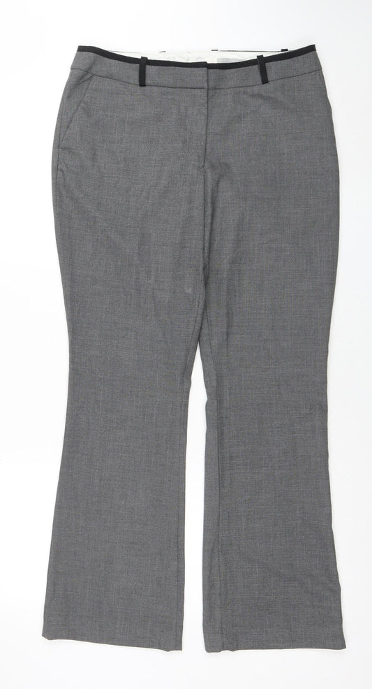 Womens UK Size 12 H&M Classic Fit Dress Pants Grey Trousers